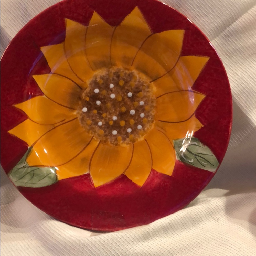Sunflower Plate - Red and Yellow